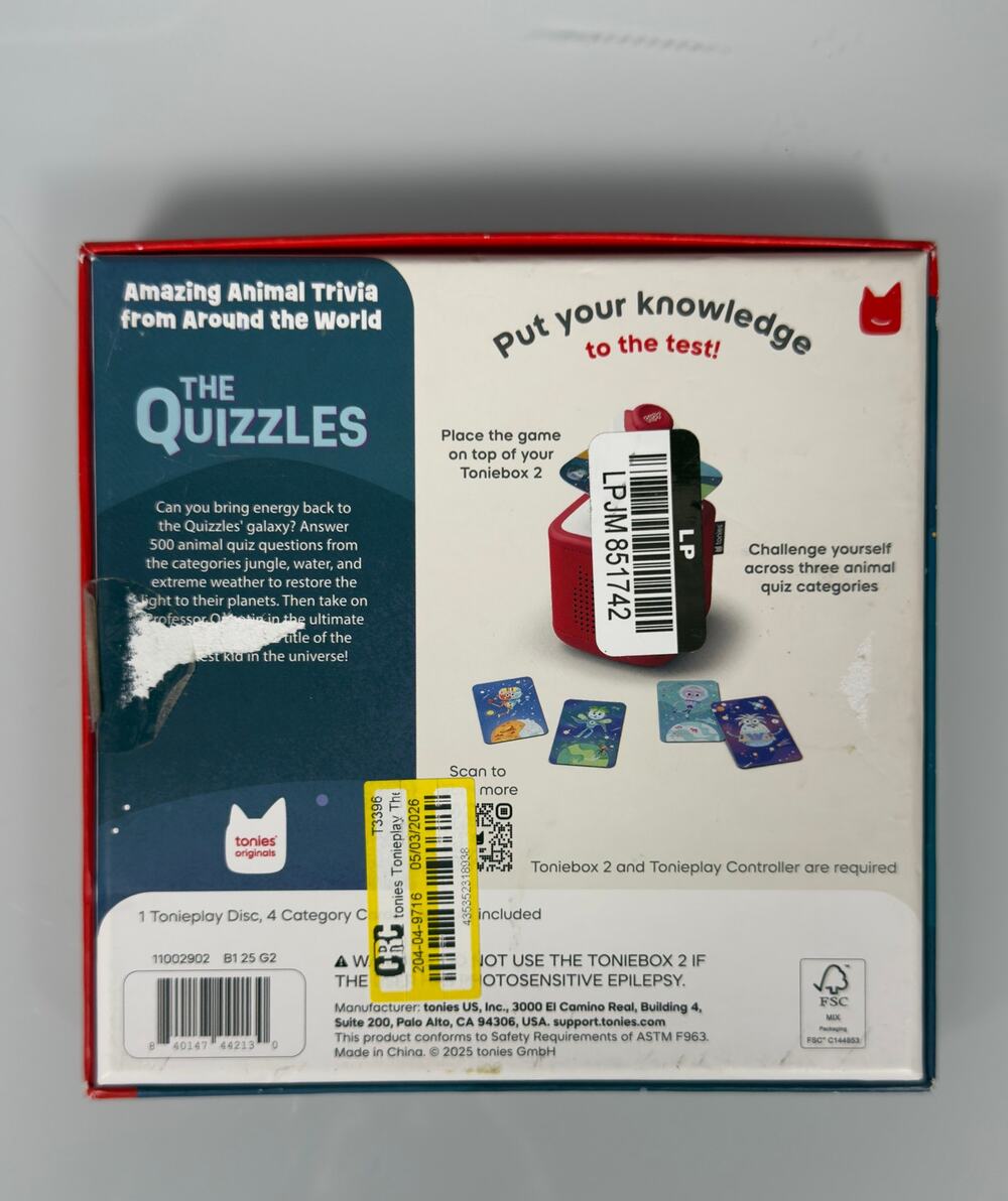 Tonies Tonieplay The Quizzles All About Animals Trivia Game Toniebox 2 NEW